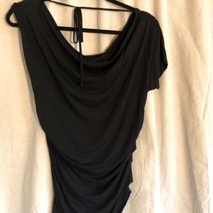 Killah black asymmetrical top with back tie
